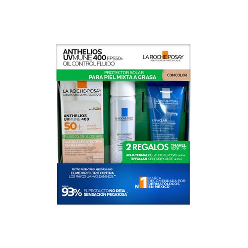 Kit La Roche Posay Rutina de Protección Solar con Textura Fluida con Color para Piel Mixta a Grasa