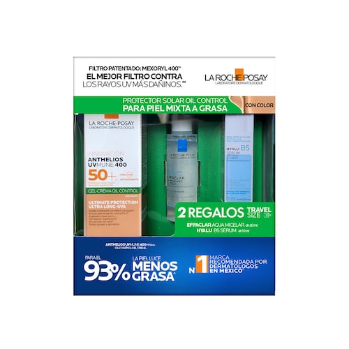 La Roche Posay Rutina De Protección Solar Con Textura Gel Crema Con Color Para Piel Mixta A Grasa