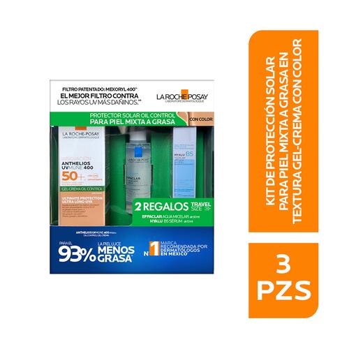 La Roche Posay Rutina De Protección Solar Con Textura Gel Crema Con Color Para Piel Mixta A Grasa