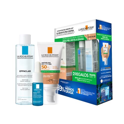 La Roche Posay Rutina De Protección Solar Con Textura Gel Crema Con Color Para Piel Mixta A Grasa