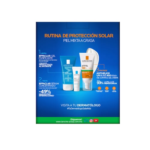 La Roche Posay Rutina De Protección Solar Con Textura Gel Crema Para Piel Mixta A Grasa