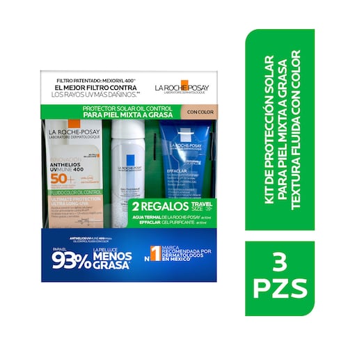 La Roche Posay Rutina De Protección Solar Con Textura Fluida Con Color Para Piel Mixta A Grasa