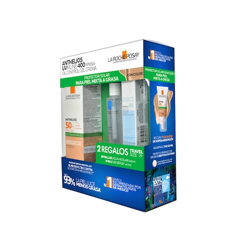 Kit La Roche Posay Rutina de Protección Solar con Textura Gel Crema con Color para Piel Mixta a Grasa