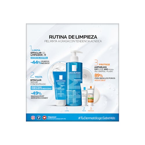 Kit La Roche Posay Effaclar Gel Limpieza Piel Mixta a Grasa