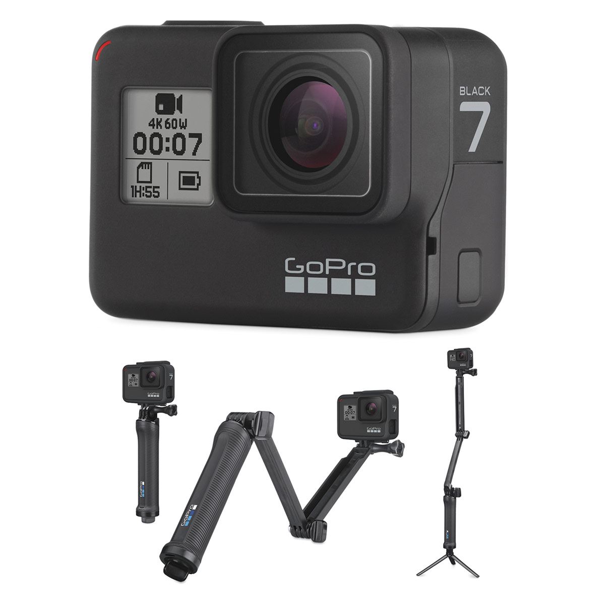 GoPro factory HERO7 Silver Camera & GOPro 3wwy grip/arm/tripod