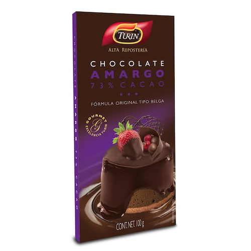Tablilla de Chocolate Amargo 73%  Cacao Turin 100g