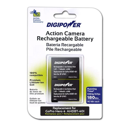 Batería Digipower 2 -Pack Go Pro, Hero4.