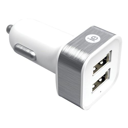 Cargador Auto 2.4 Blanco 2 USB Iessentials