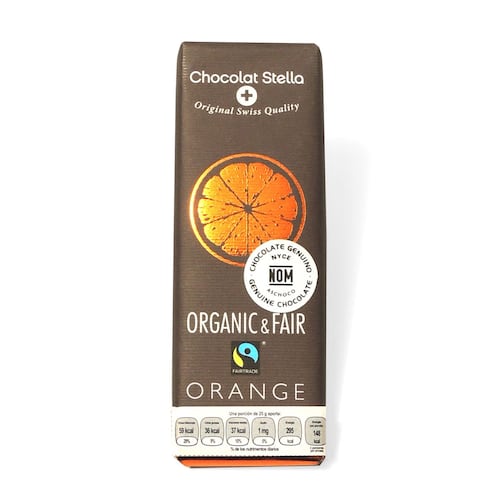 Barra de Chocolate Orgánico Natural Naranja Chocolat Stella 50g