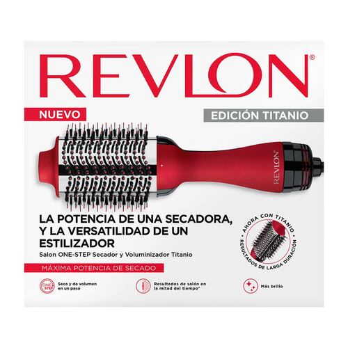 Cepillo One Step Volumizer Titanio Rojo Revlon