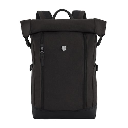 Backpack Negro Negro  Classic, Rolltop Laptop Backpack, Black