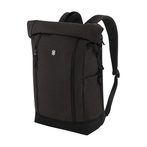 Backpack Negro Negro  Classic, Rolltop Laptop Backpack, Black