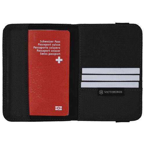 Portapasaporte Victorinox con RFID Negro