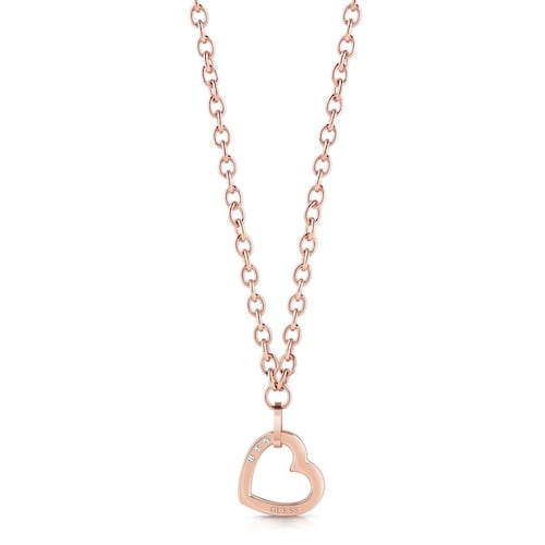 Collar GUESS Hearted chain oro rosa