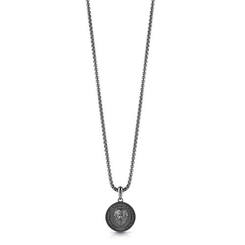 Collar Tipo Moneda León Oxford Metálico para Caballero Guess