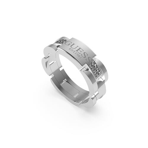 Anillo Guess Caballero Frontiers De Acero Inoxidable En Tono Plateado