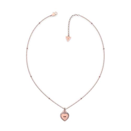 Collar Guess Dama Fine Heart De Acero Inoxidable En Tono Oro Rosa