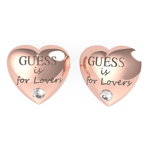Aretes Guess Is For Lovers Color Oro Rosa