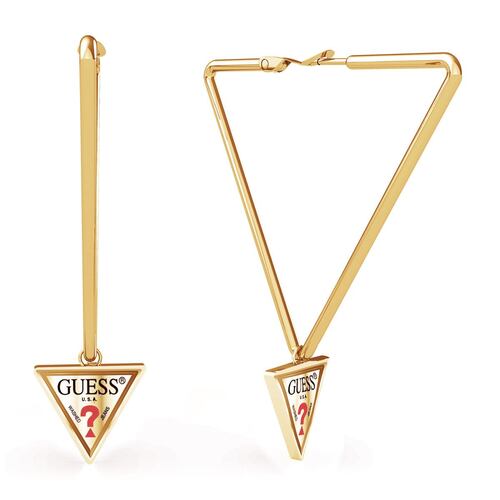 Aretes GUESS hula hoops dorado