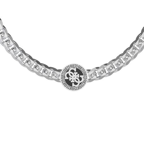 Collar guess caballero 4g icon de acero inoxidable en tono plata