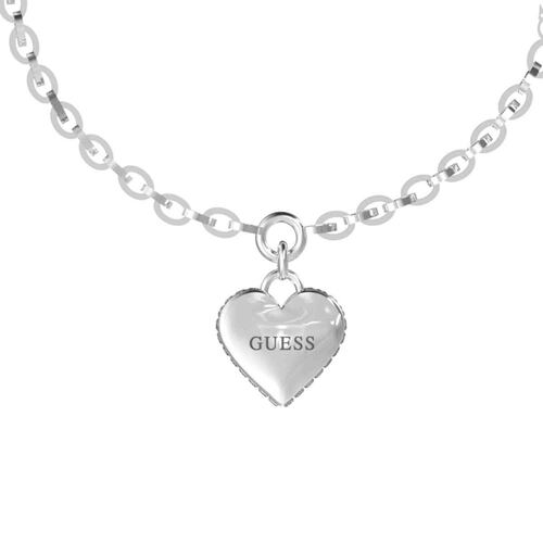 Pulsera  Guess Dama Falling In Love De Acero Inoxidable En Tono Plata