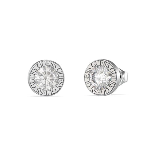 Aretes GUESS dama color my day de acero inoxidable en tono plateado