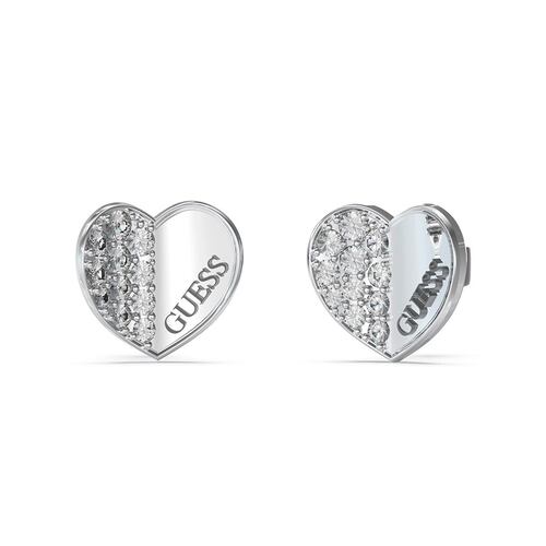 Aretes Guess Dama Lovely Guess De Acero Inoxidable En Tono Plateado