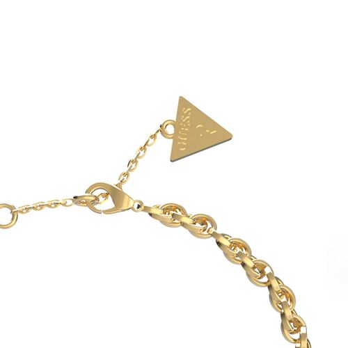 Pulsera  Guess Dama Heart Cage De Acero Inoxidable En Tono Dorado