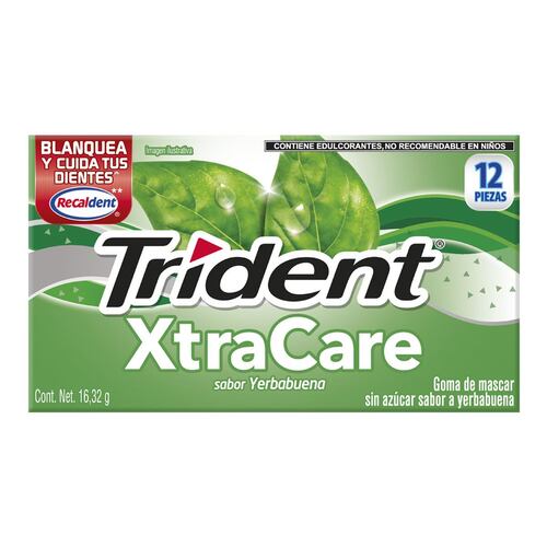 Chicles Trident Xtra Care Yerbabuena