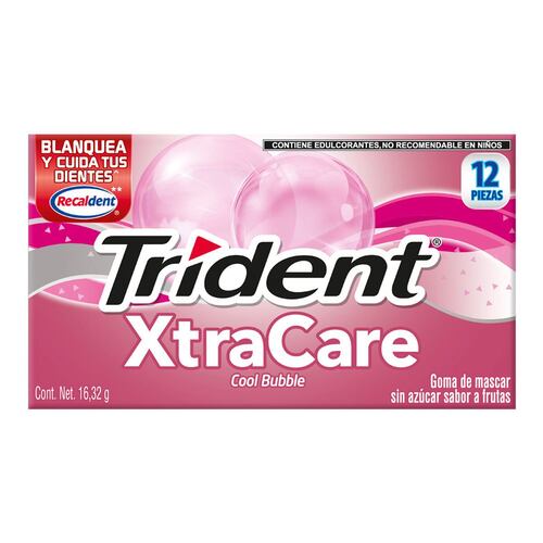 Chicles Trident Xtracare Cool Bubble