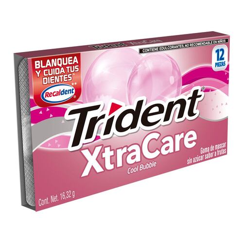 Chicles Trident Xtracare Cool Bubble