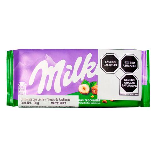 Barra de Chocolate con Leche y Avellanas 100 g Milka
