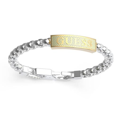 Pulsera Guess Caballero Bond Street De Acero Inoxidable En Tono Plateado