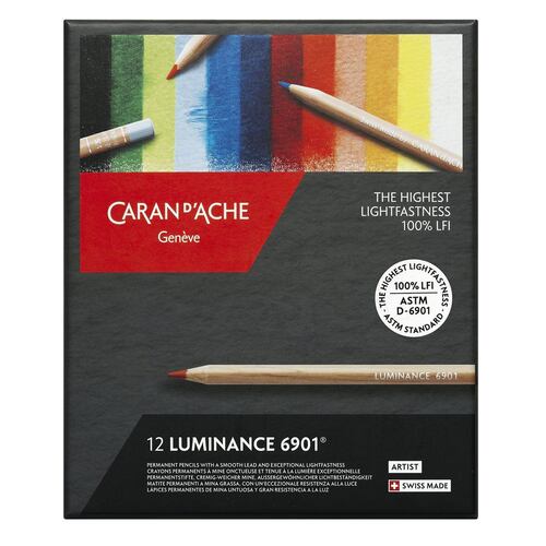 Estuche con 12 lápices luminance profesional Caran d´Ache
