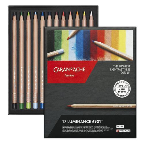 Estuche con 12 lápices luminance profesional Caran d´Ache