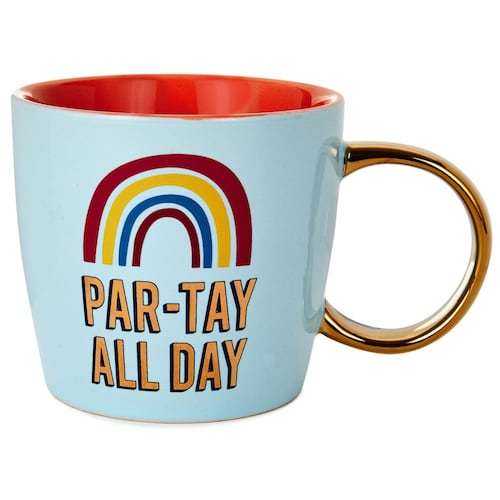 Taza con frase part tay all day