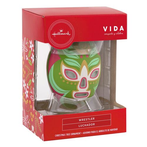 Adorno navideño, máscara de lucha libre