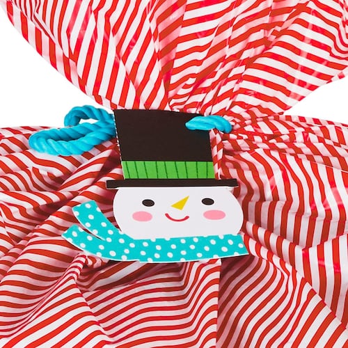 Bolsa de Navidad  rojo y blanco rayas gigante con liston y moño  Hallmark