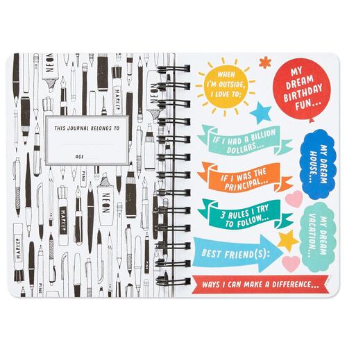 Cuaderno de espiral con stickers
