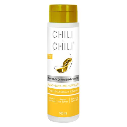 Shampoo proteína de huevo 500ml chili&chili