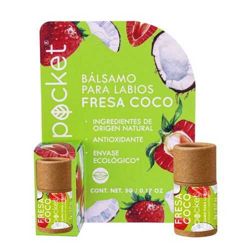 Balsamo Labial Fresa y Coco 5 g Pocket
