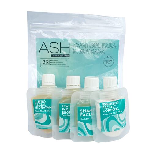 Travel Pack Facial para Control de Grasa 4pzs Ash