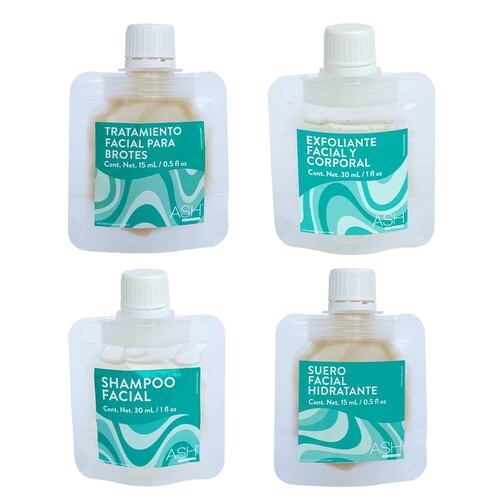 Travel Pack Facial para Control de Grasa 4pzs Ash