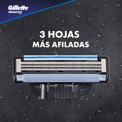 Máquina de afeitar 1 Unidad Gillette Mach3 + 2 Cartuchos para Afeitar 1 Kit