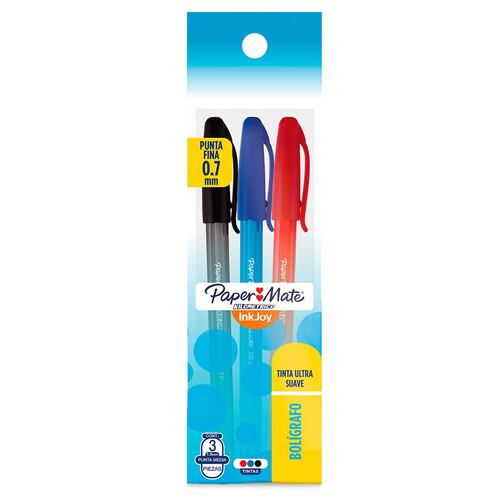 Set Bolígrafos Punto Fino Paper Mate 3 Piezas