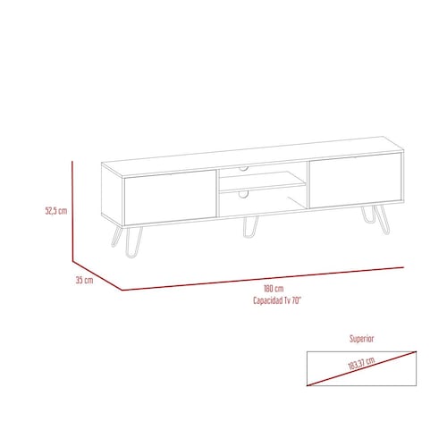 Rack Para Tv 80" Vassel Miel Con Plomo