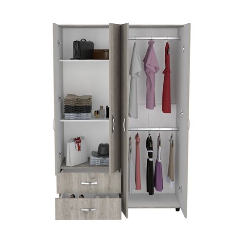 Closet Ankora Basic Ceniza Con Blanco