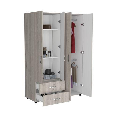 Closet Ankora Basic Ceniza Con Blanco