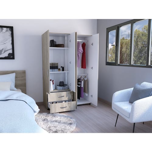 Closet Ankora Basic Ceniza Con Blanco