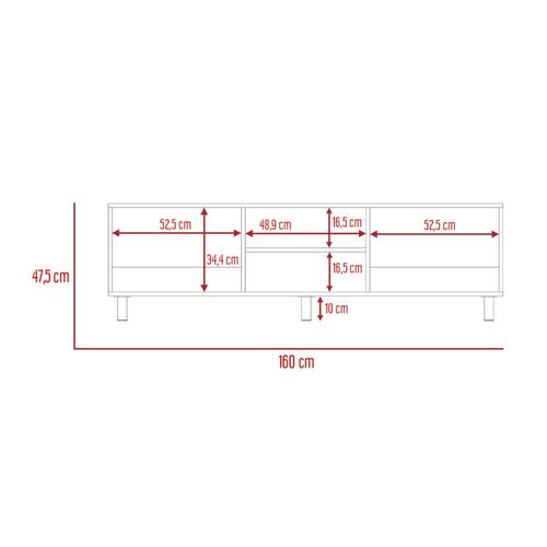 Rack Para Tv Tunez 160  Blanco